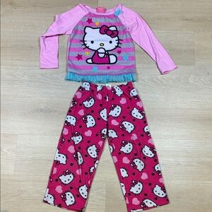 Hello Kitty Sanrio Pink and Blue Girl’s size 6 2-piece Pajama Set